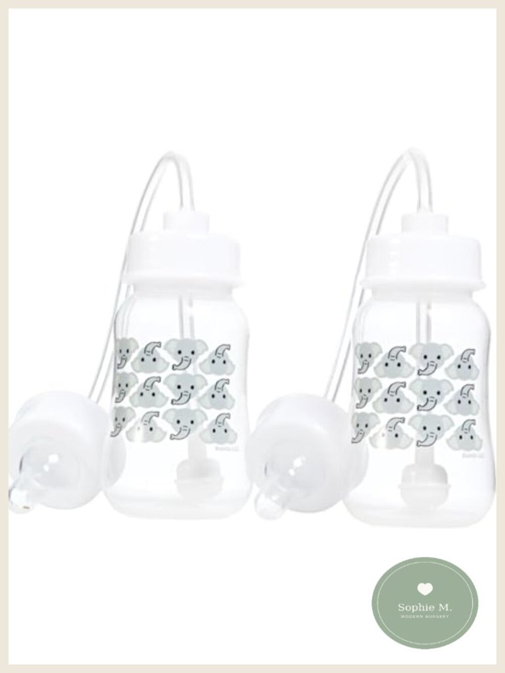 Hands-Free Anti-Colic Baby Bottle 4 oz Fast Flow Nipple Tube Straw